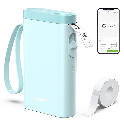 Portable Bluetooth Label Printer - Blue