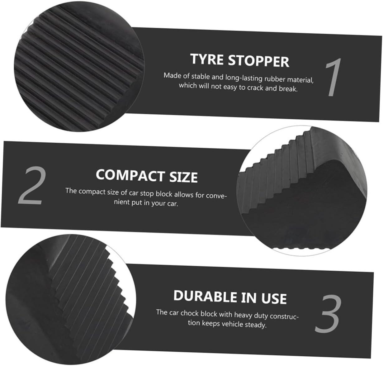 Didiseaon Portable Rubber Wheel Chock for Tires and Wheels, Triangular