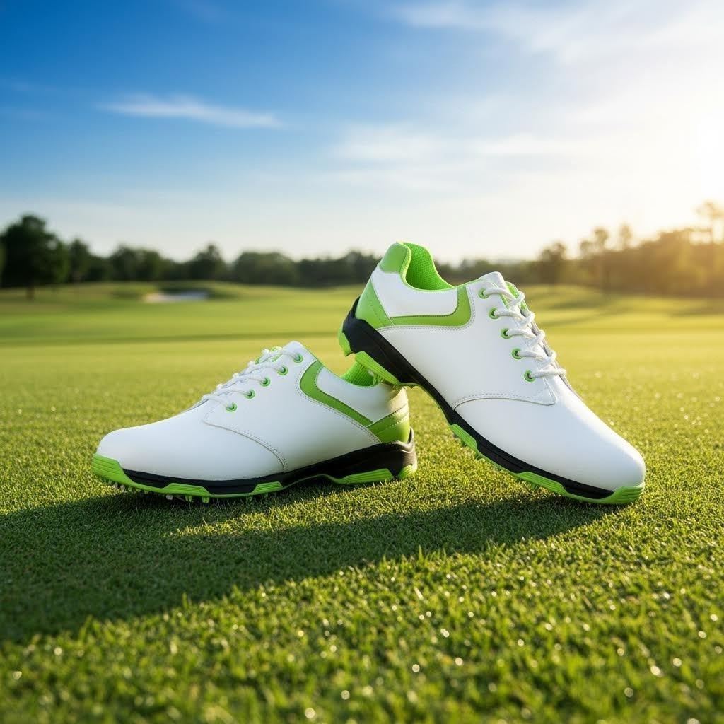 Antideslizante Zapatos de Golf Impermeables con Espigas para Hombres
