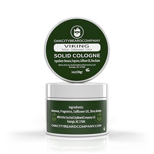 Oak City Beard Company - Viking - Solid Cologne - 1 Ounce - Vetiver - Cedarwood - Citrus Notes