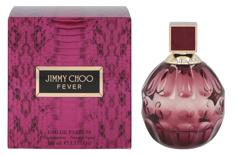 JIMMY CHOO Fever Eau de Parfum - Long Lasting Fragrance with notes of Black Plum Nectar, Heliotrope & Roasted Tonka Bean - Warm & Floral - 3.4 Fl Oz (Pack of 1)