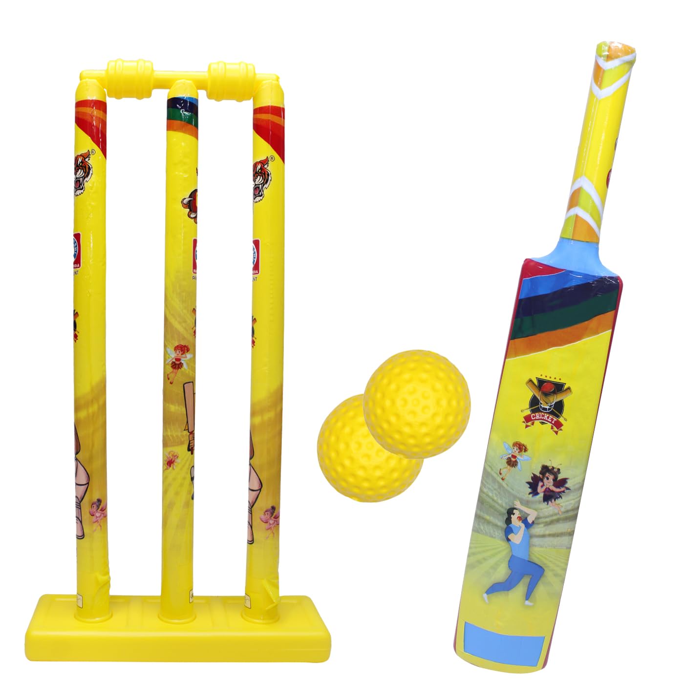 Majik Cricket Bat with Wicket Set for Kids| Cricket Set with Stump and Ball Playing Set for 2-5 Year Kids Birthday Return Gifts for Kids Multicolour-image-1