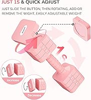 Vista 5 de 16LBS/20LBS Dumbbells Sets Adjustable Dumbbell Set Hand Weights for Women Men Free Weights Dumbbells Set Exercise Fitness dumbbell sets of 2 for