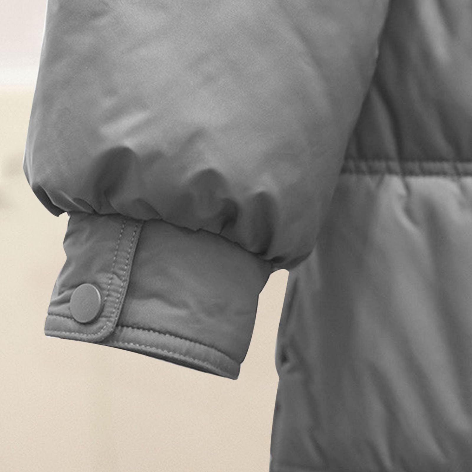 HAOLEI Abrigo Acolchado Mujer,Chaqueta Mujer Invierno Gruesa Chaquetas Acolchado Manga Larga Cálido Abrigo Parka con Capucha Viento Cremallera Cazadora Algodón Invierno Ligero Outwear con Bolsillos
