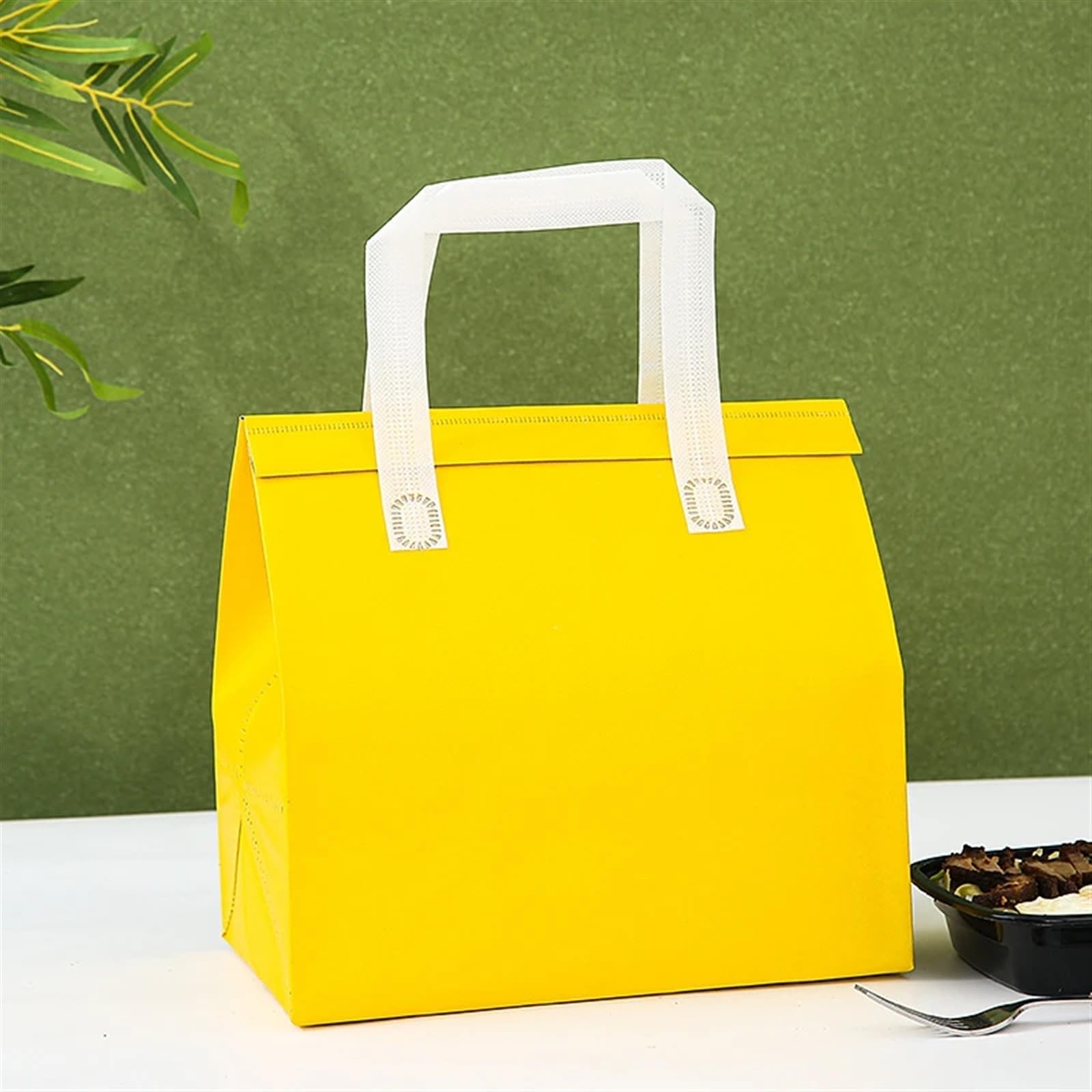Bolsa IsotéRmica Para Comida 10 bolsas de tela no tejida for alimentos, pasteles, bebidas, embalaje, bolsas reutilizables portátiles for mantener el calor y el frío Termica Porta Alimentos(Green2,30x3