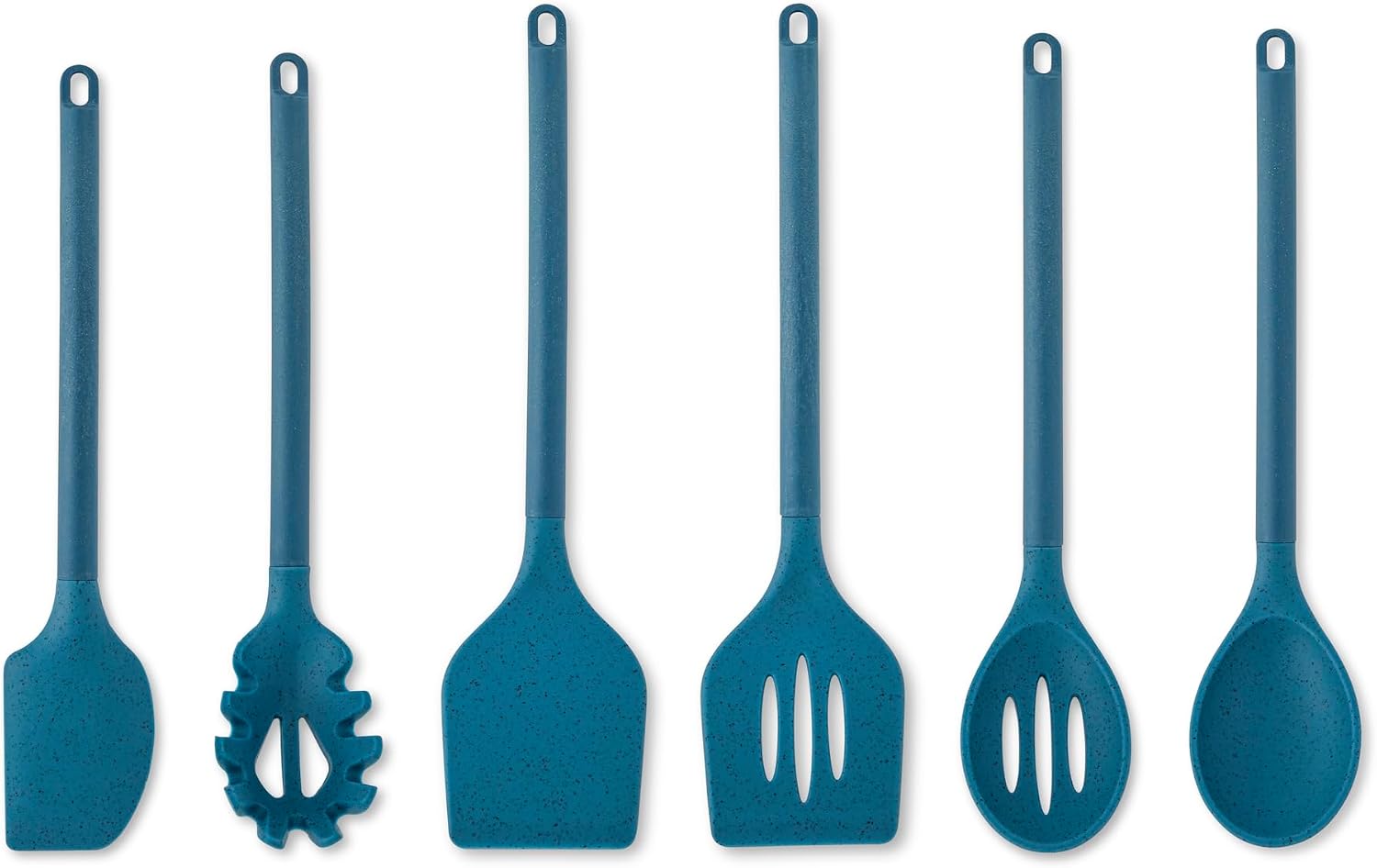Core Kitchen Silicone and Wheat Fiber Cooking Utensils 6-Piece Set - Blue Sapphire