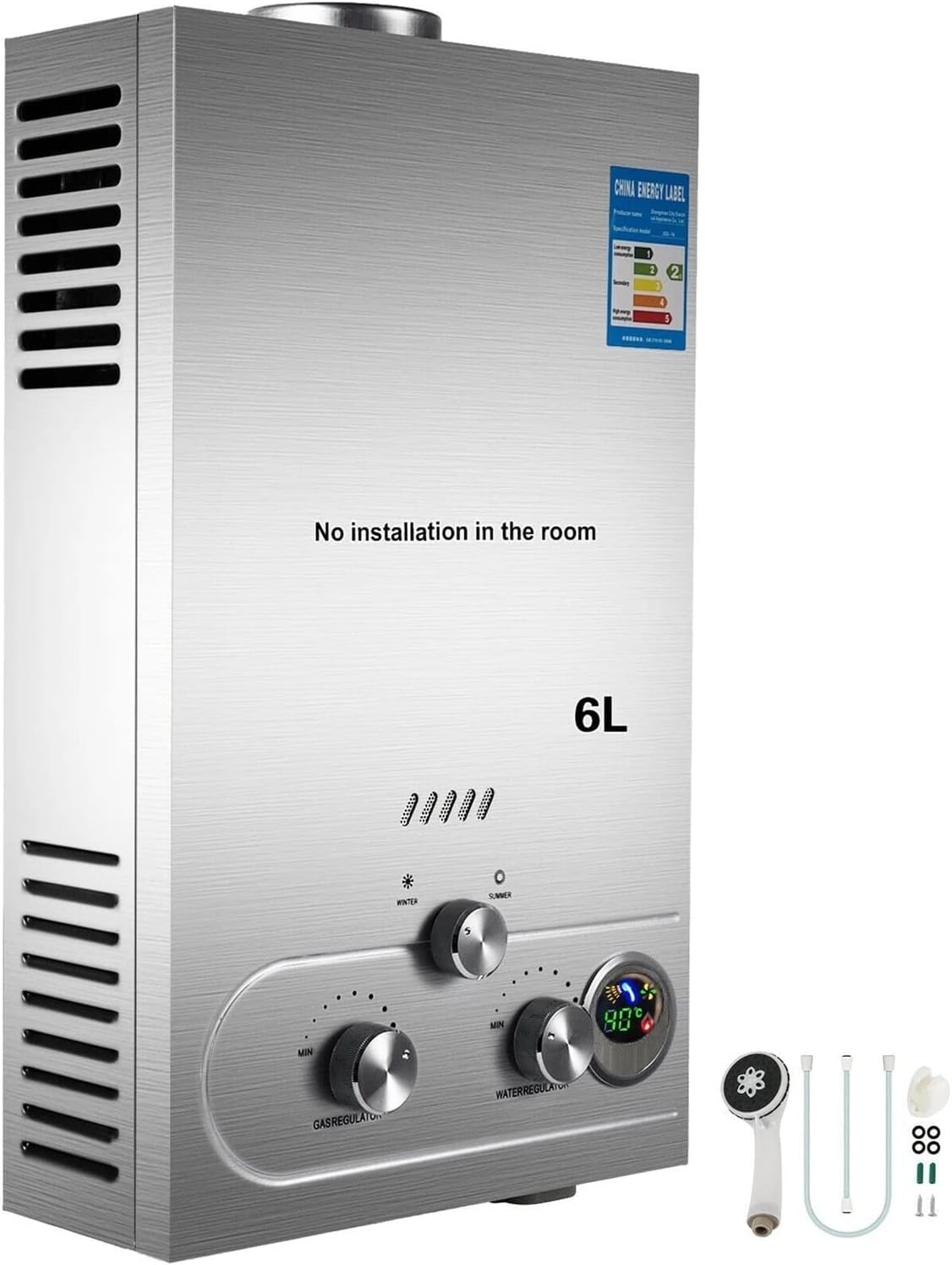Calentador de agua sin tanque, eléctrico y gas propano LPG, caldera instantánea de agua caliente para calefacción eficiente bajo demanda