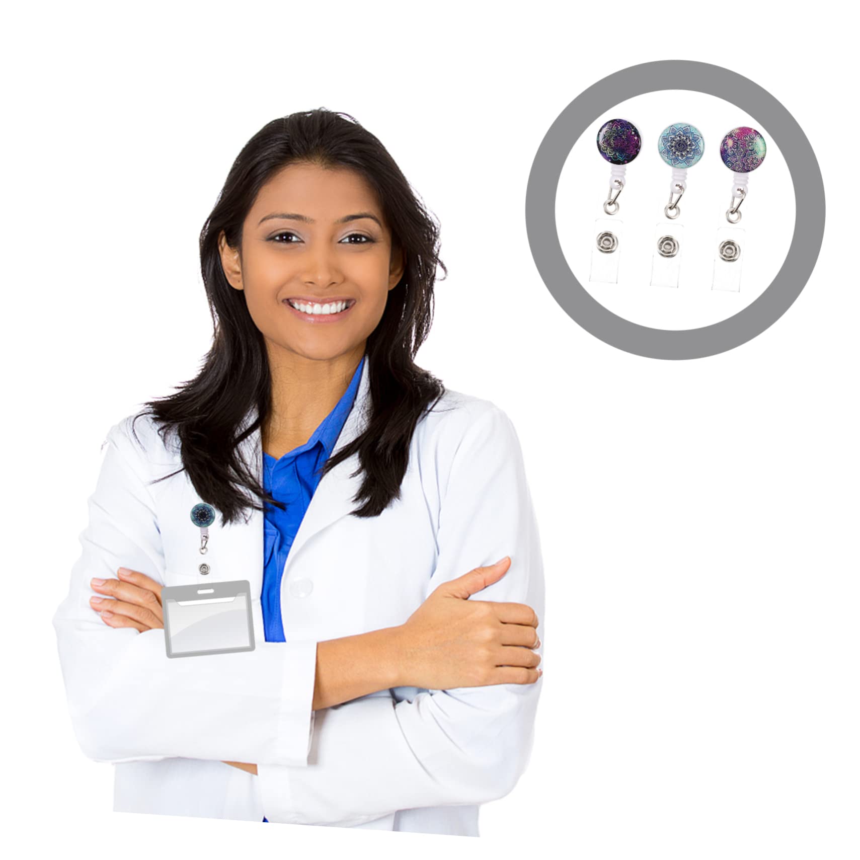 Abaodam 15pezzi Portabadge Retrattile Con Clip Rotante Supporto Id Per Lavoro Medici e Volontari Resistente e Leggero Facile Da Trasportare Per Uffici e Eventi