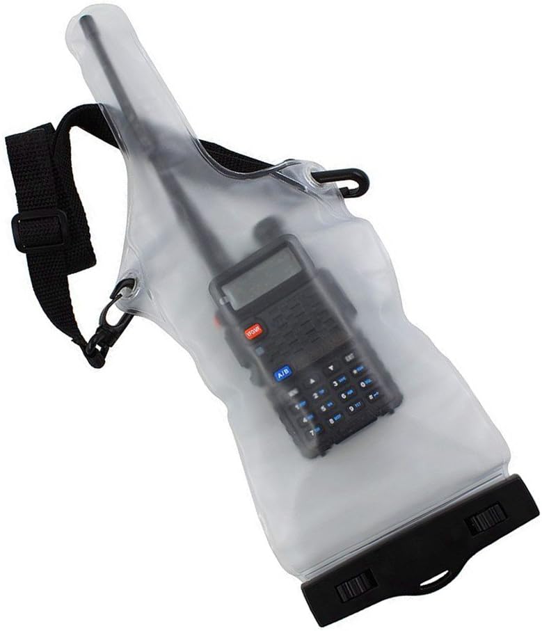 abcGoodefg Walkie Talkie Waterproof Rainproof Bag Case Pouch Holder for Motorola, Kenwood, Icom, Baofeng, Wouxun, Midland Two Way Radios 5" x 13.8" Clear White 2-Pack : Electronics