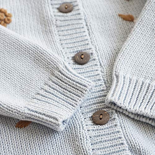Baby Girl Thin Sweater Cardigan Warm Long Sleeve Knit Button Up Cardigan Outerwear Jacket For Toddler Light Blue #TOP5