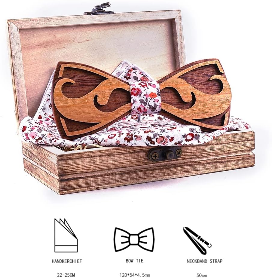 Wooden bowtie for men Bowtie Gentleman Bow Ties Handmade Color Pattern Tie Party