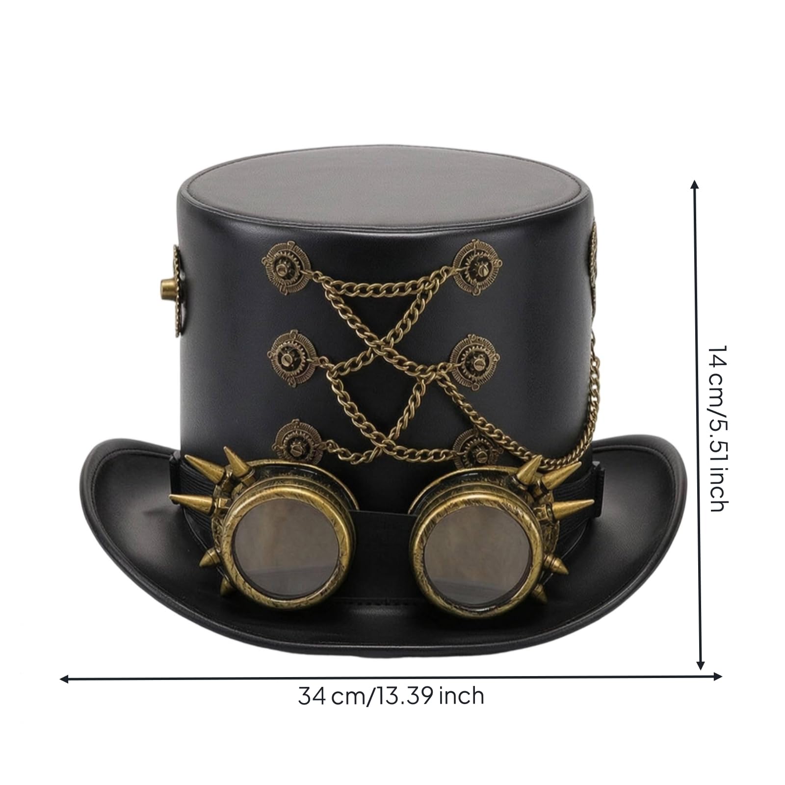 Sombrero con Gafas Dramático Sombrero Steampunk Victoriano para Fiestas Temáticas