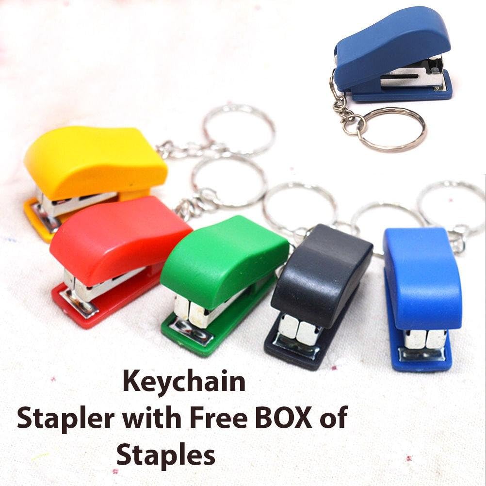 TISEN Portable Keychain Handy MINI STAPLER -Home, Office, School & FREE BOX of Staples