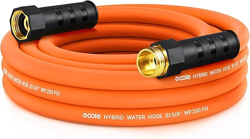 Manguera de jardín de 15 pies x 58 pulgadas, manguera de agua flexible no expansible, resistente a las torceduras, manguera híbrida ligera, manguera
