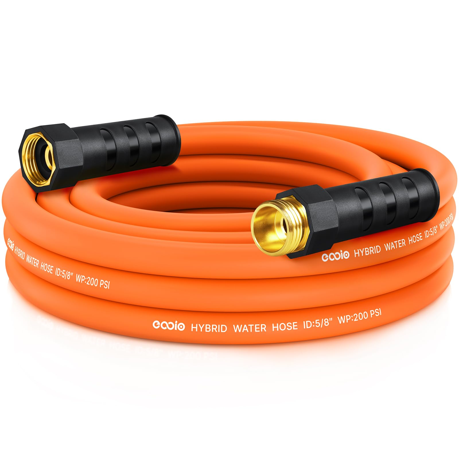Garden Hose 15 ft x 5/8", NON-EXPANDING Flexible Water Hose, Kink Resistant Lightweight Hybrid Hose, Leakproof Yard Hose with Male to Female Fittings