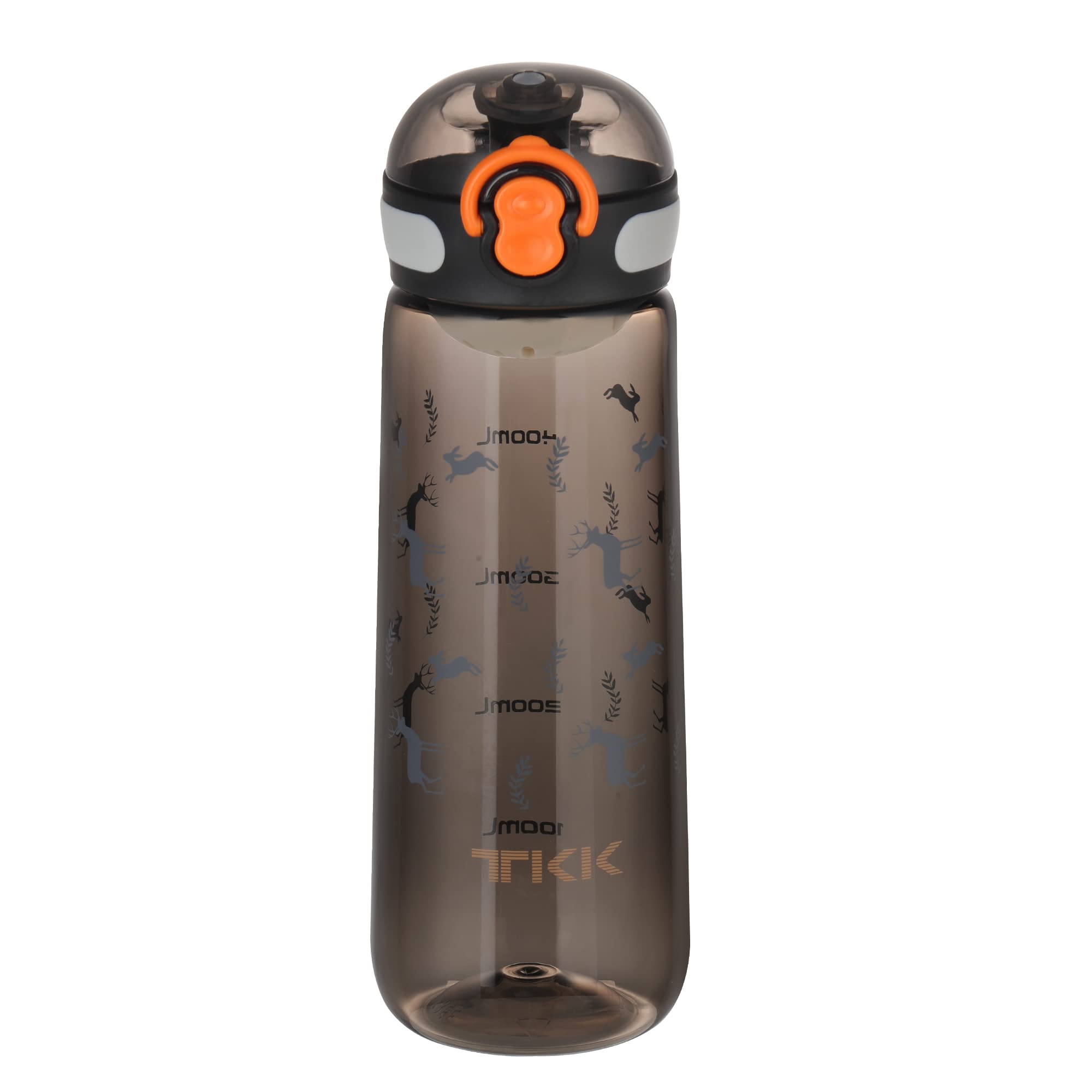TITIROBA TKK Children's Bottle with Leak-proof Lid, Tritan BPA-Free One-Handed Sports Drinking Bottle, Black, 500 ml