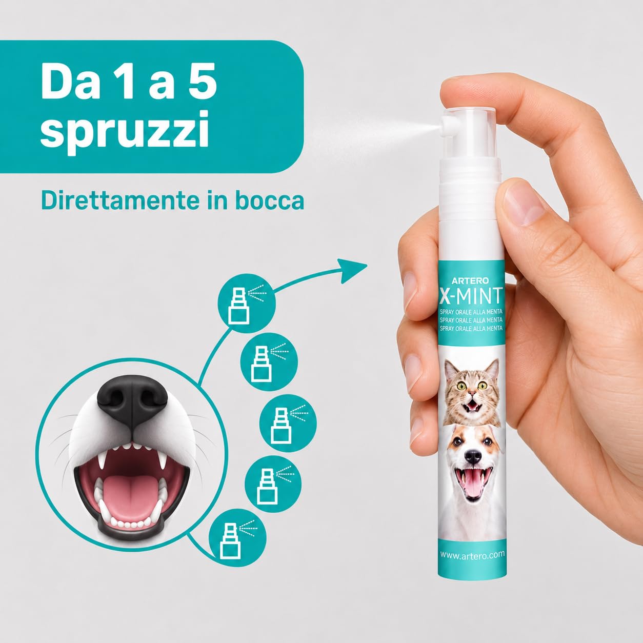 ARTERO X-Mint Spray per l'Alito Cane Gatto Igiene Orale