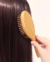 Escova de cabelo de madeira profissional para massagem e estilo do couro cabeludo