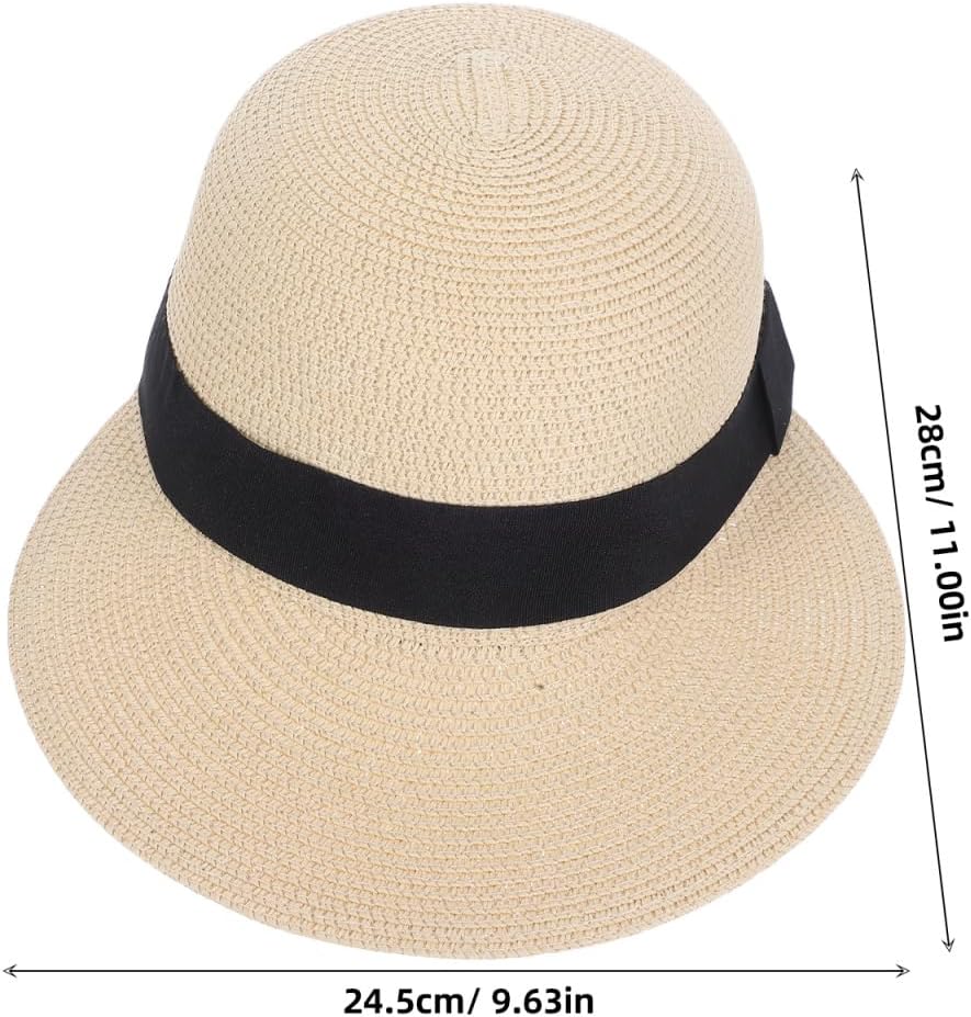 Visor Hat for Women Foldable Woven Ponytail Sun Hat for Beach | Breathable Lightweight Portable Summer Visor Baseball Cap with Uv Protection Outdoor Travel Accessory