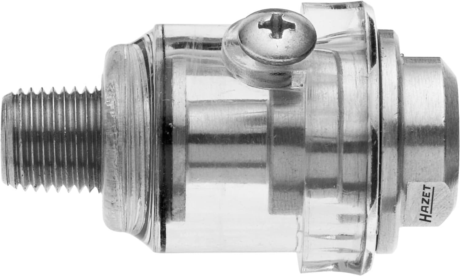 Hazet mini oiler 9070N-1 - 28 ml de capacidad, rellenable, se puede acoplar directamente a la herramienta, especialmente ligero - para prolongar la vida útil de las herramientas neumáticas