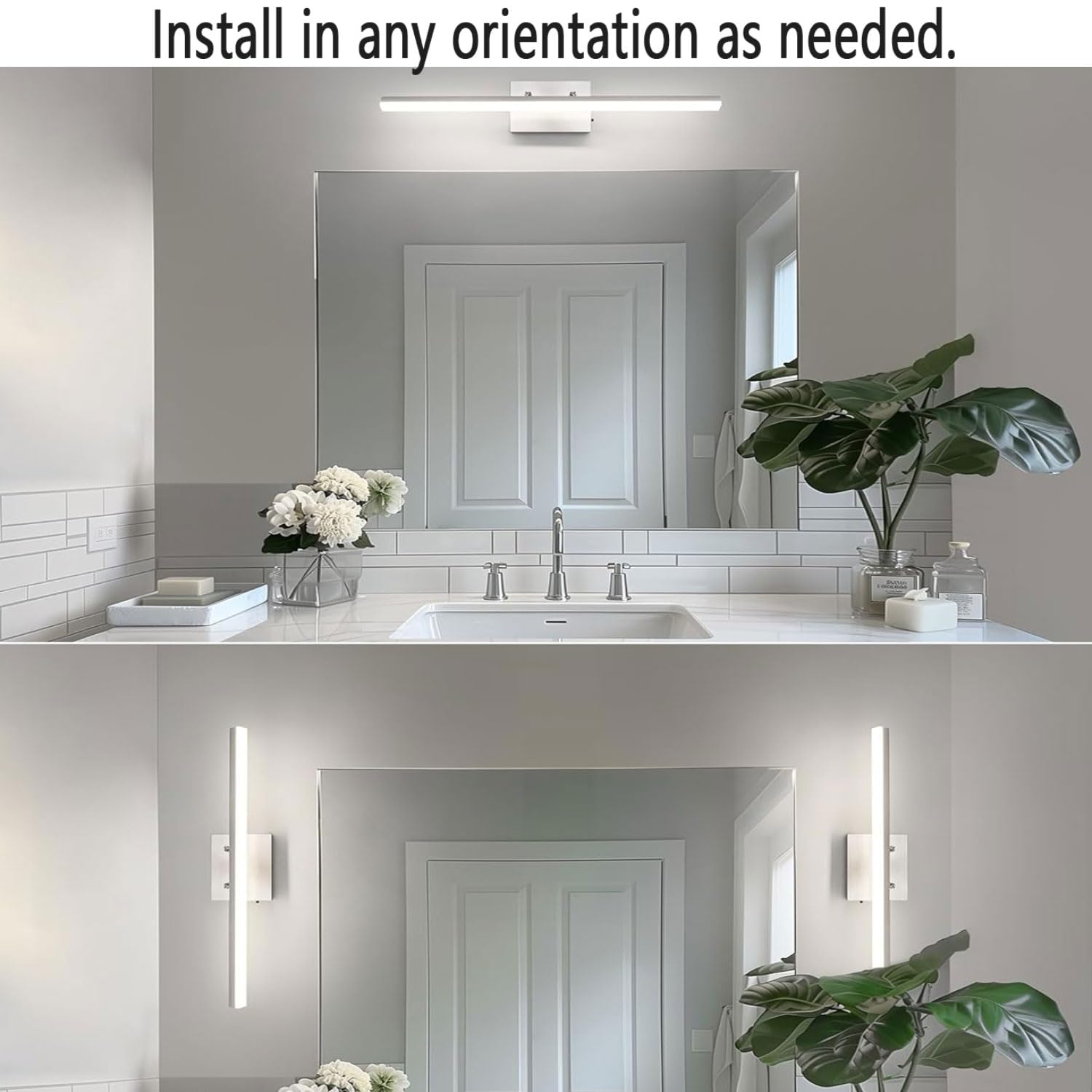 Wewnętrzna lampa ścienna LED 180°Obrotowa lampa łazienkowa 3000K/4000K/6000K Nowoczesne kinkiety ścienne LED Przemysłowa lampa łazienkowa do sypialni Salon Kuchnia Korytarz