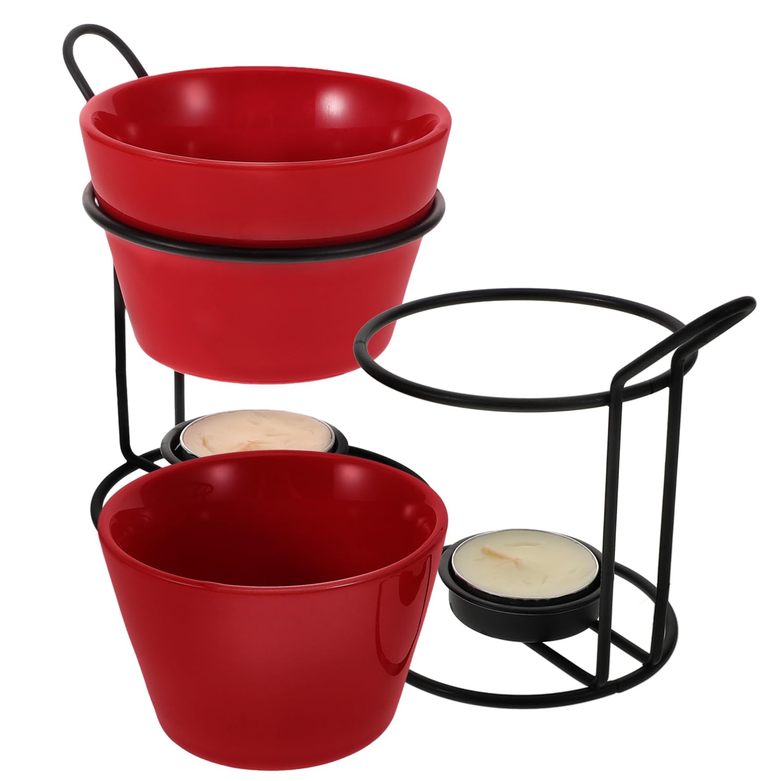 MAGICLULU 2sets Pentole in Ceramica per Sciogliere Formaggio Accessori per Fonduta di Formaggio Scaldavivande in Ceramica Pentole per Sciogliere Cioccolato per Gelato Portatili e Pratici