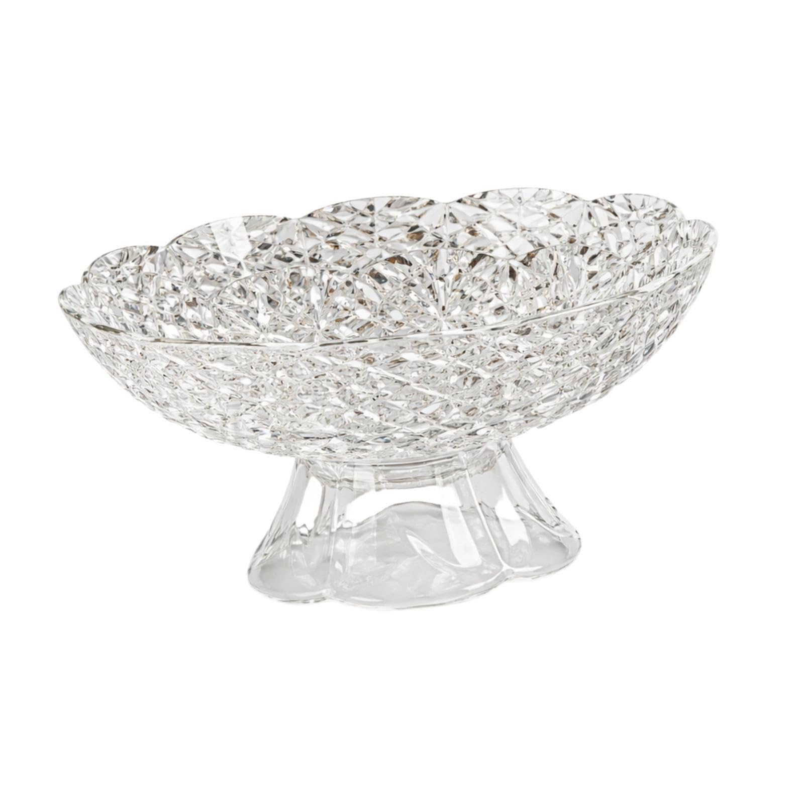 F Fityle Pedestal Fruit Bowl Snack Holder with Detachable Drain Tray Dessert Display Stand Dish HolderRemovable Pedestal Fruit Tray Serving Tray for Desktop Household Wedding Table Centerpiece, Clear