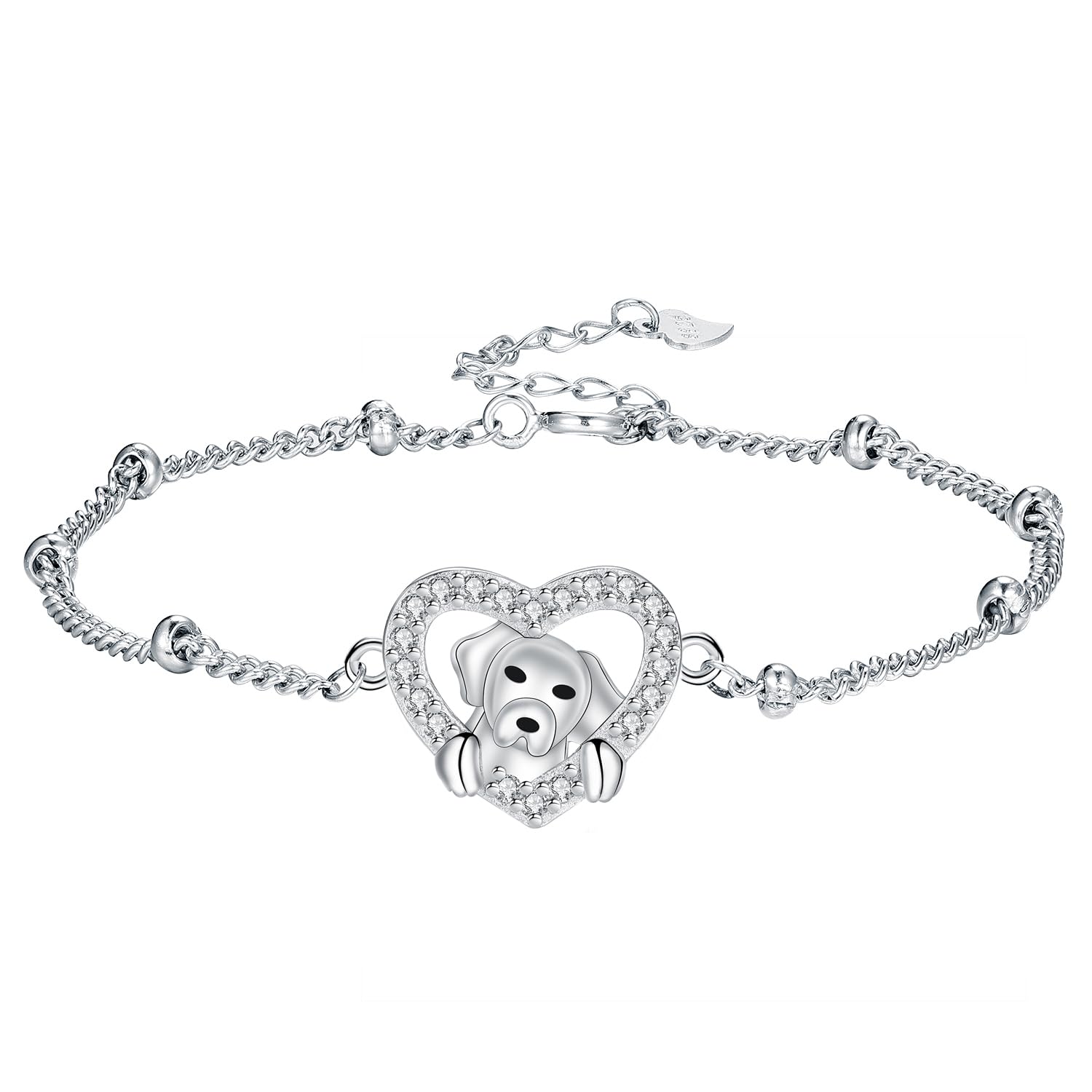 Arrebol Bracciale Donna Argento Sterling 925 Ciondolo con Motivo Animale,Regalo per Donne Moglie Madri Figlia - Regolabile [16+4cm]