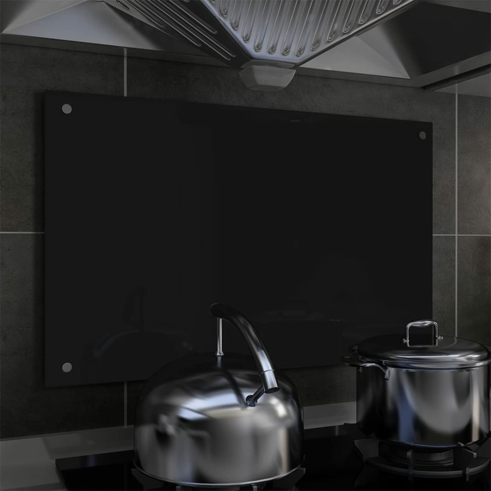 Paraschizzi da cucina nero 80x50 cm in vetro temperato