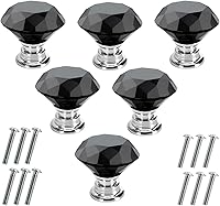 Vista 1 de Akstore 6 pomos de cristal para gabinetes de 1.18 pulgadas (1.181 in) con forma de diamante, para cajones de cocina, aparador, armario, tiradores
