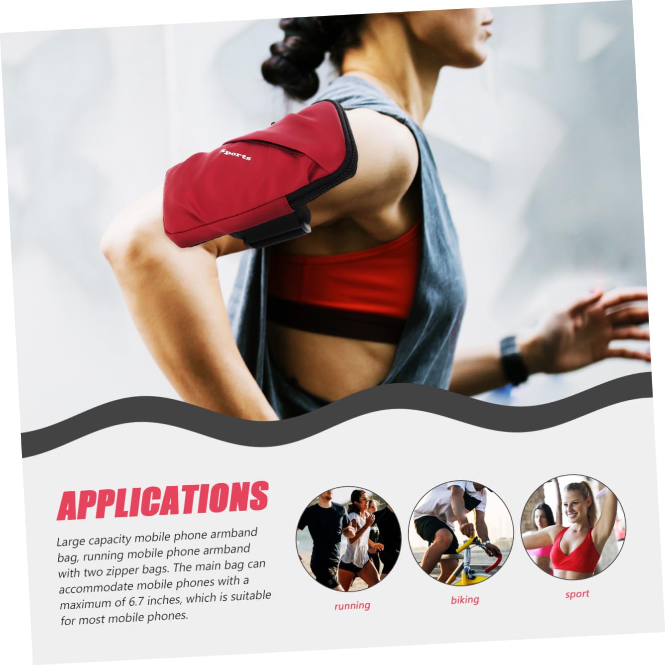 HEMOTON 4pezzi Brassard Sportivo Per Smartphone Borsa Da Braccio e Traspirante Per Jogging Ciclismo e Allenamento Adatto Tutti Modelli Di Telefono
