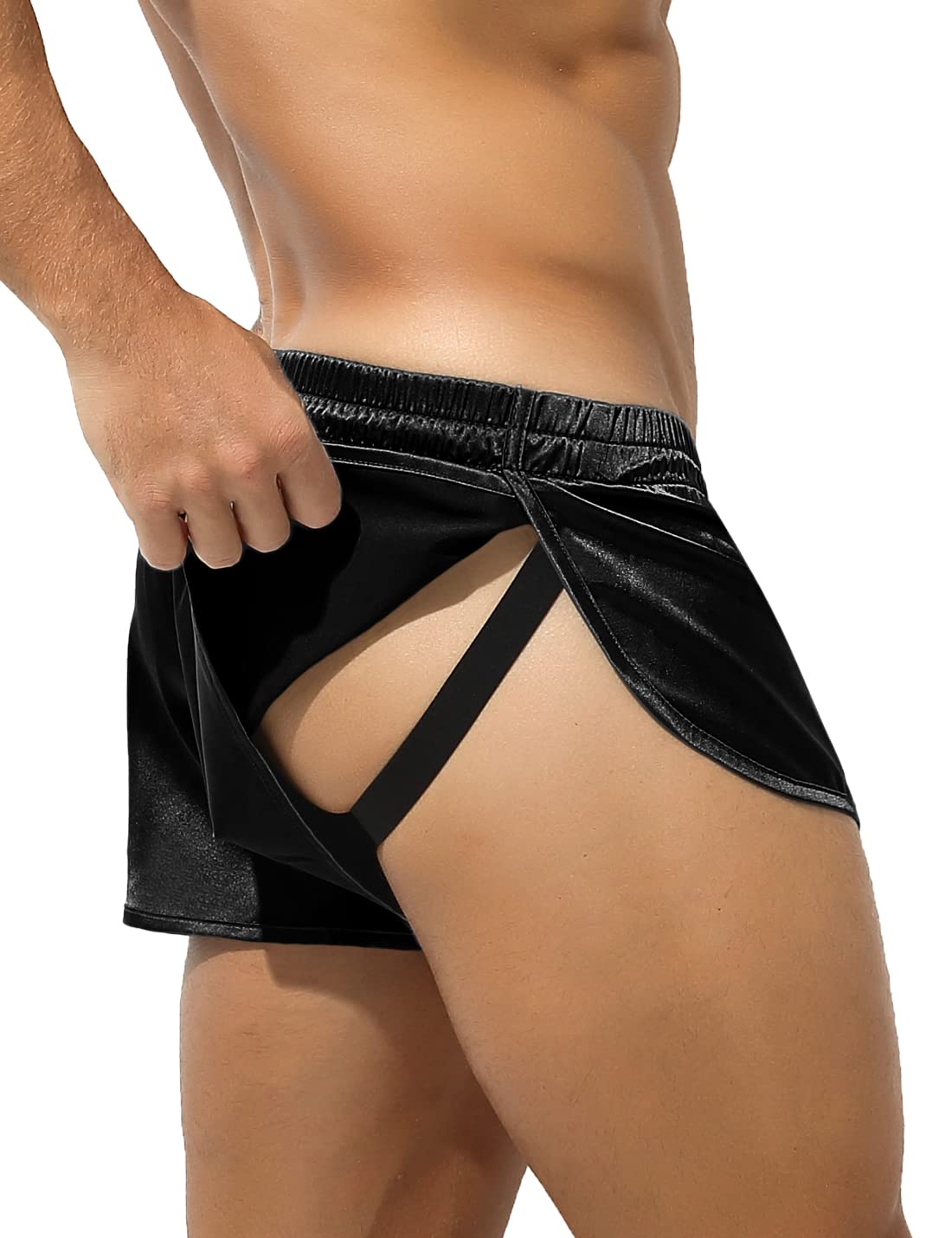 Casey Kevin Bokserki męskie seksowne szorty Jockstrap bielizna stringi dla mężczyzn piżama/spodenki sportowe, A1-czarny, XL