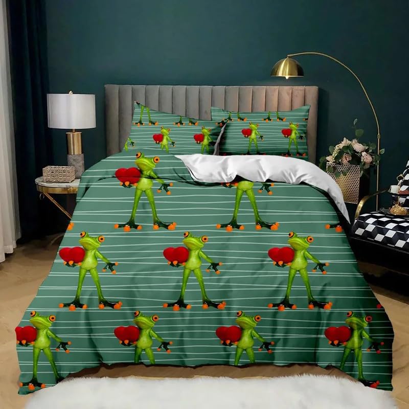 Housse de couette 140x200 grenouilles pour un lit confortable et propre