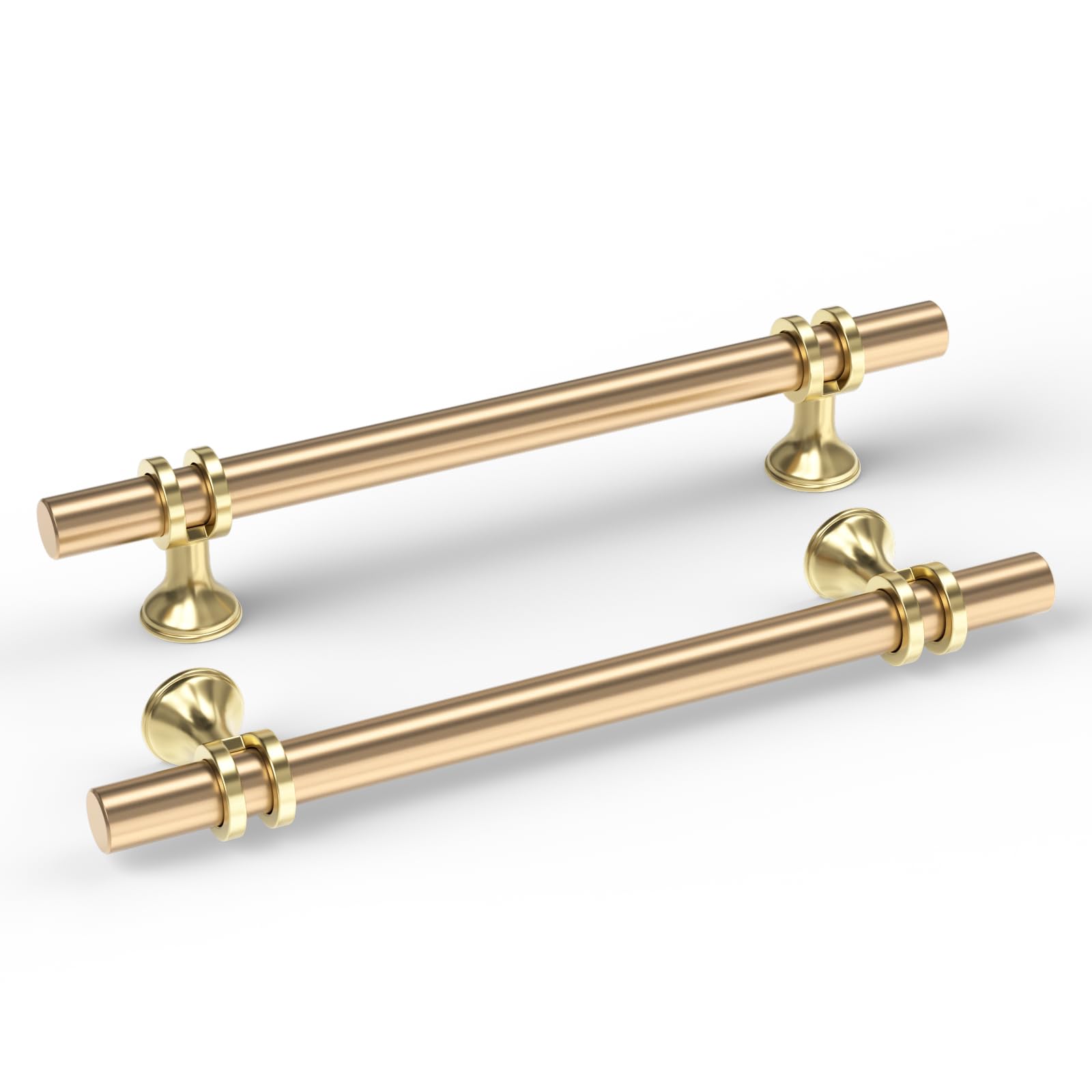 goldenwarm 20 Pack Gold Cabinet Handles - 128mm Hole Centers, Aluminum Alloy, Kitchen Cupboard & Drawer Handles