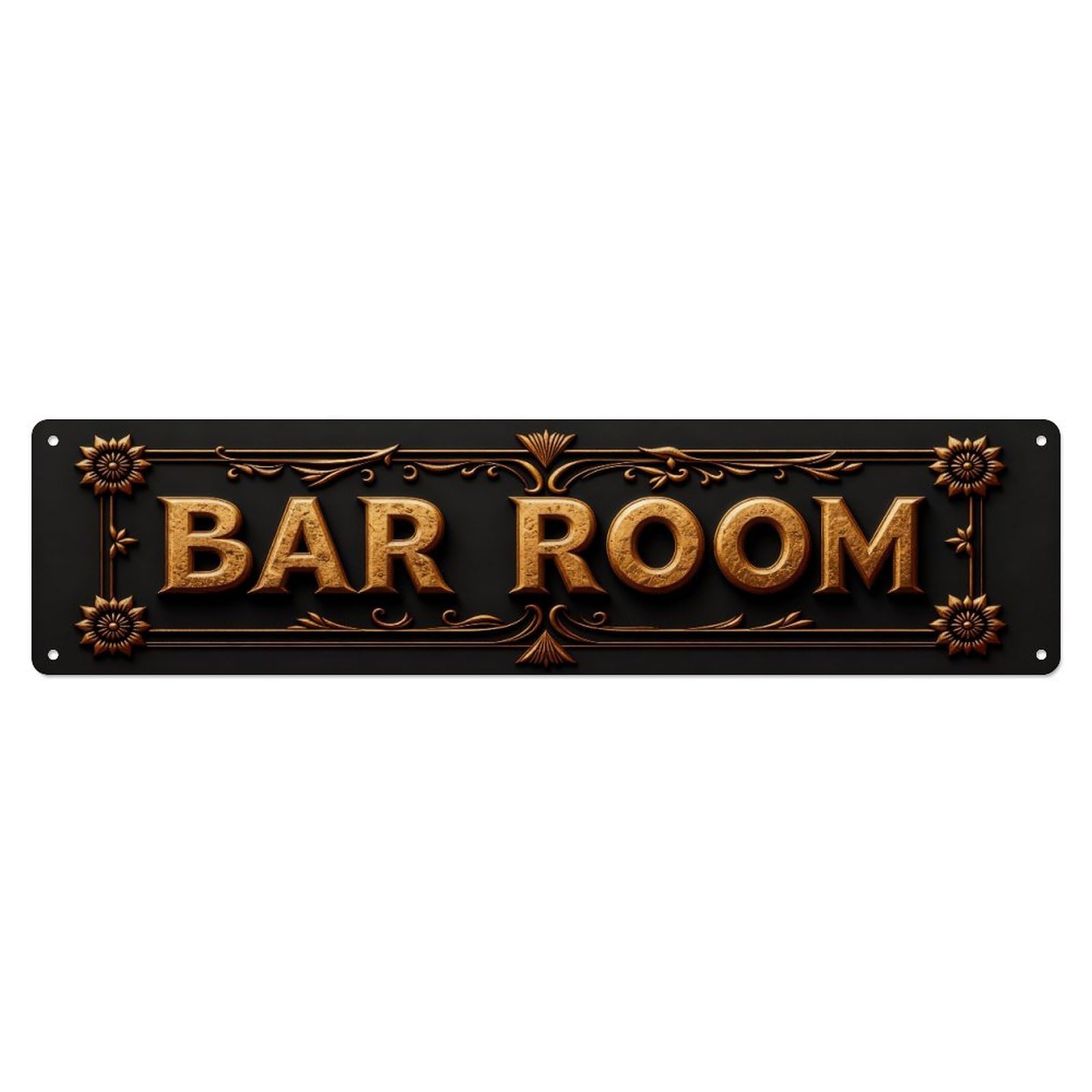 Bar Room Sign Ornate Design Metal Tin Sign Plaque
