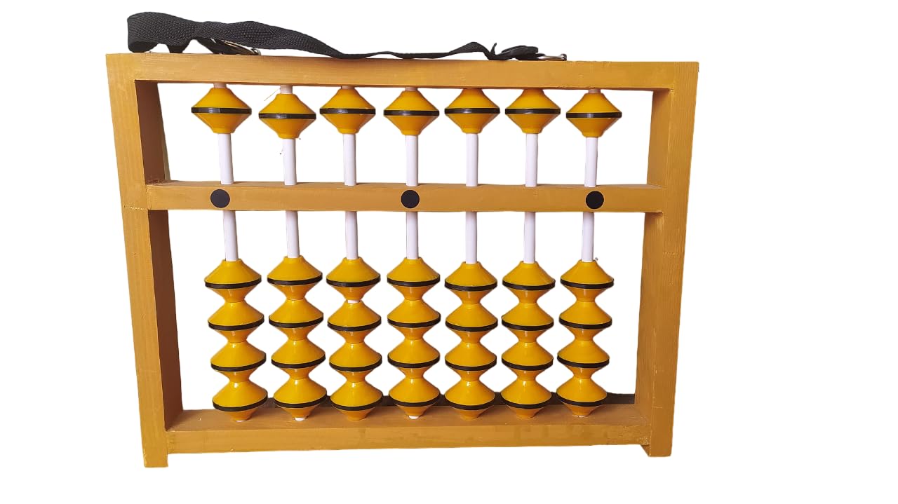 Vedansh Ventures Master Abacus for Teaching 7 Rod, Wooden with Yellow Beads with Cover Bag (B0DD4CTXJN) Amazon Price History, Amazon Price Tracker