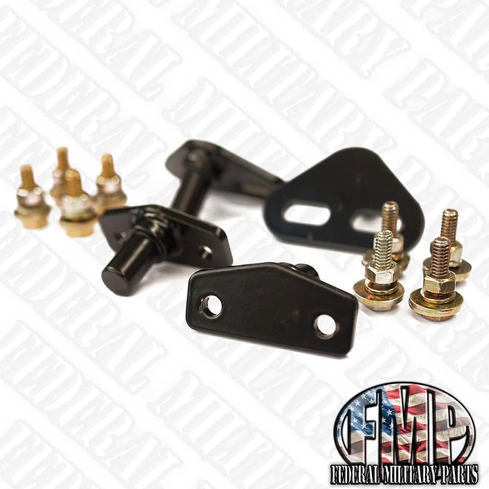 Federal Military Part- Hard X-Door Strikers, Set of 4, Black, Includes Mounting Hardware, Compatible with Humvee