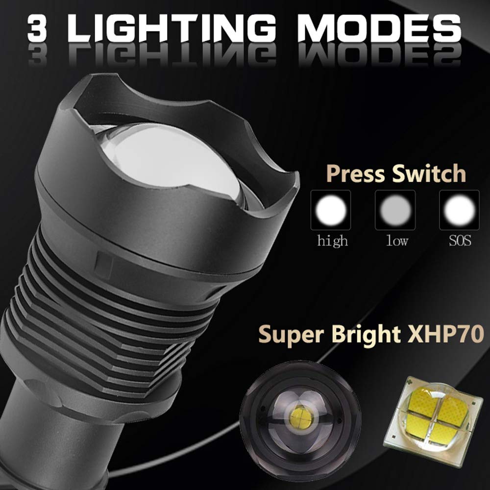 Haute Puissance Lampe De Poche LED Super Bright Lumière en Alliage D'aluminium De Chargement USB Extérieur Lampe De Poche Projecteur De Poche Lumière Camping en Plein