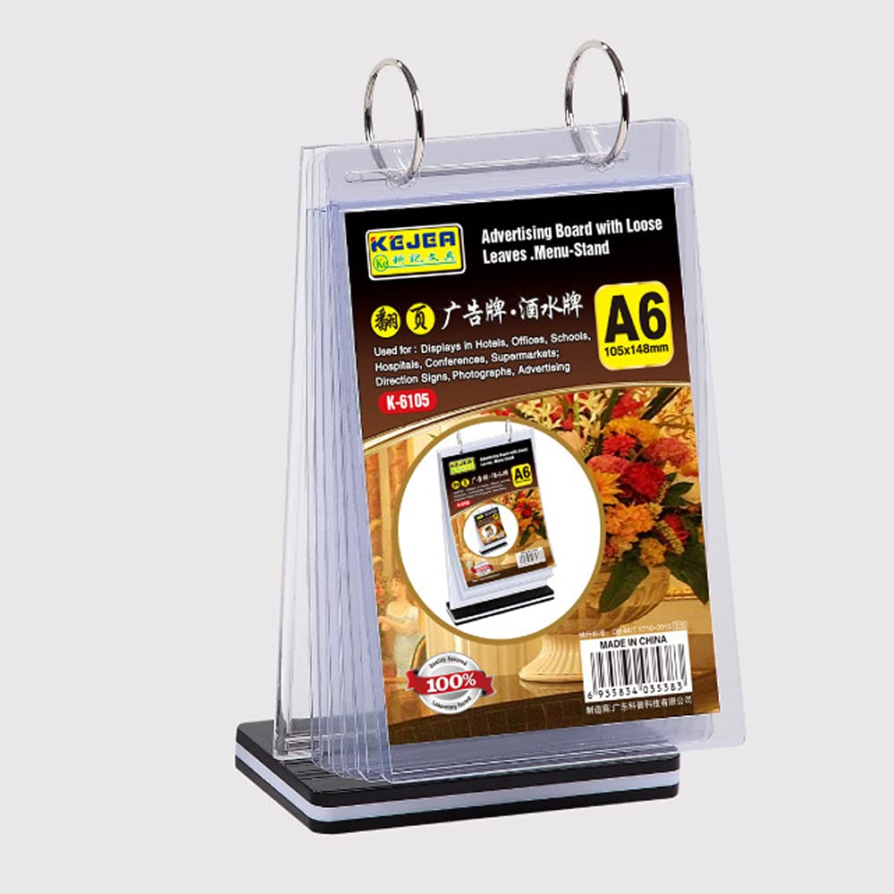 SUPERTOOL Menühalter Display Menüständer Promotion Display A4/A5/A6 Flip Multi-Seiten Transparent Tisch Thekenschild Display Ständer (1 Stück)