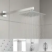 Ducha Externa Piscina Jardim Inox Quadrada 30x30 Cromada