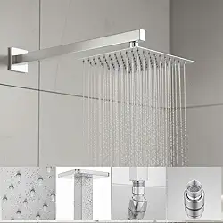 Ducha Externa Piscina Jardim Inox Quadrada 30x30 Cromada