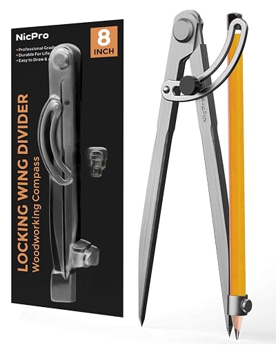 Nicpro Compas 8 pouces pour le Travail du Bois avec