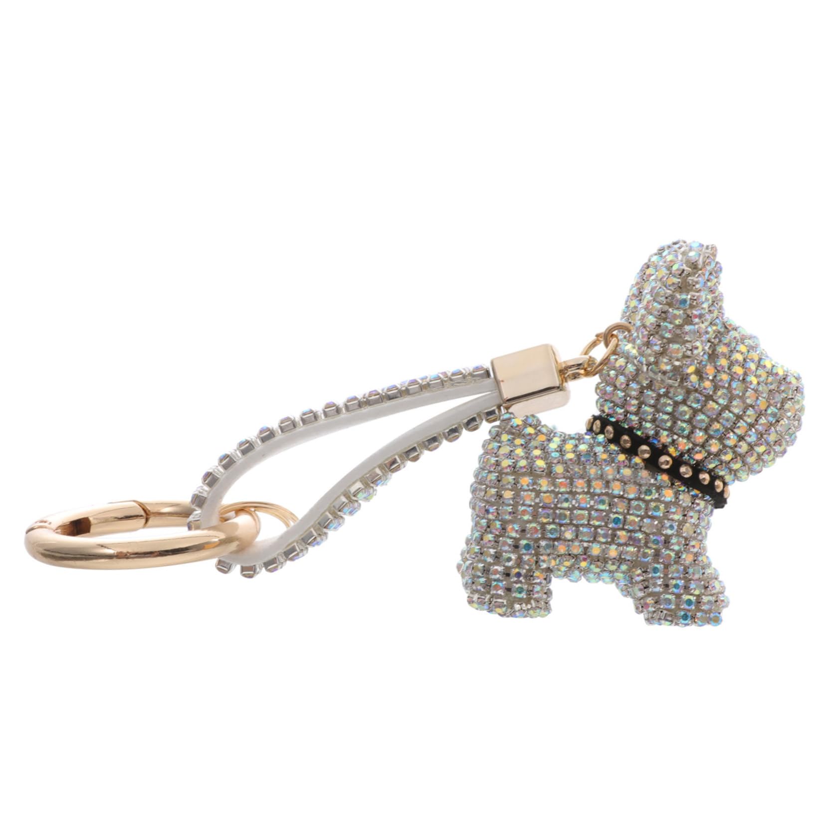 3 Piezas llavero bulldog francés llavero femenino de cumpleaños de las niñas anillas para llaveros decoración accesorio de bolsa anillo de llave de diamantes cristal bolsas
