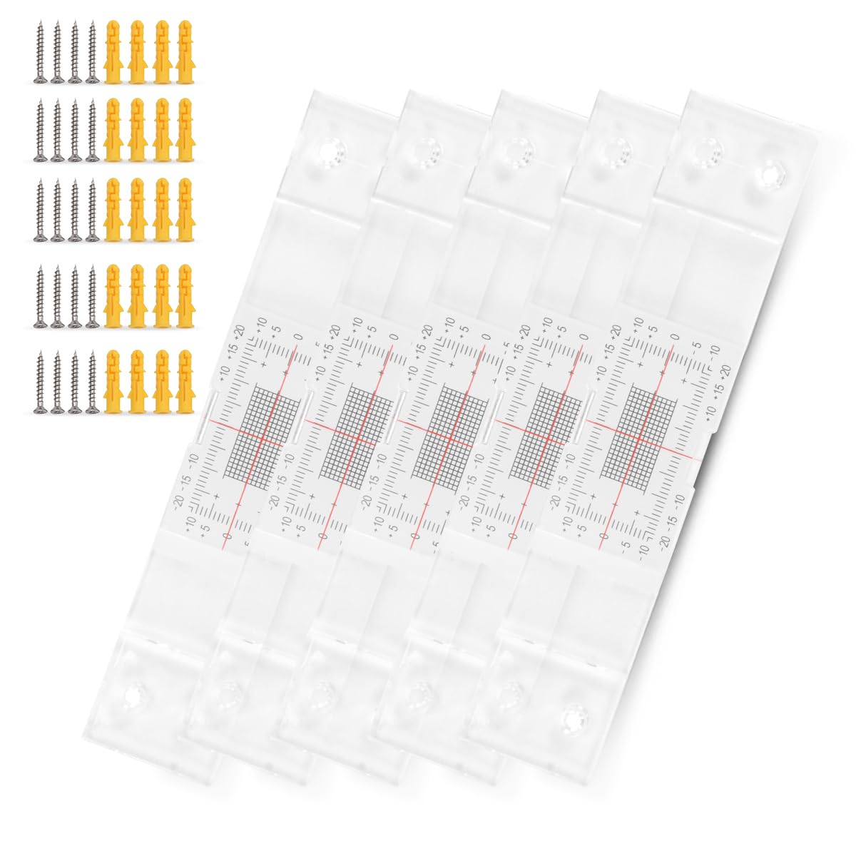 Precision Crack Monitoring Gauge with Dual-Axis Measurement - Standard & Corner Crack Detector for Walls, Concrete (5PCS)