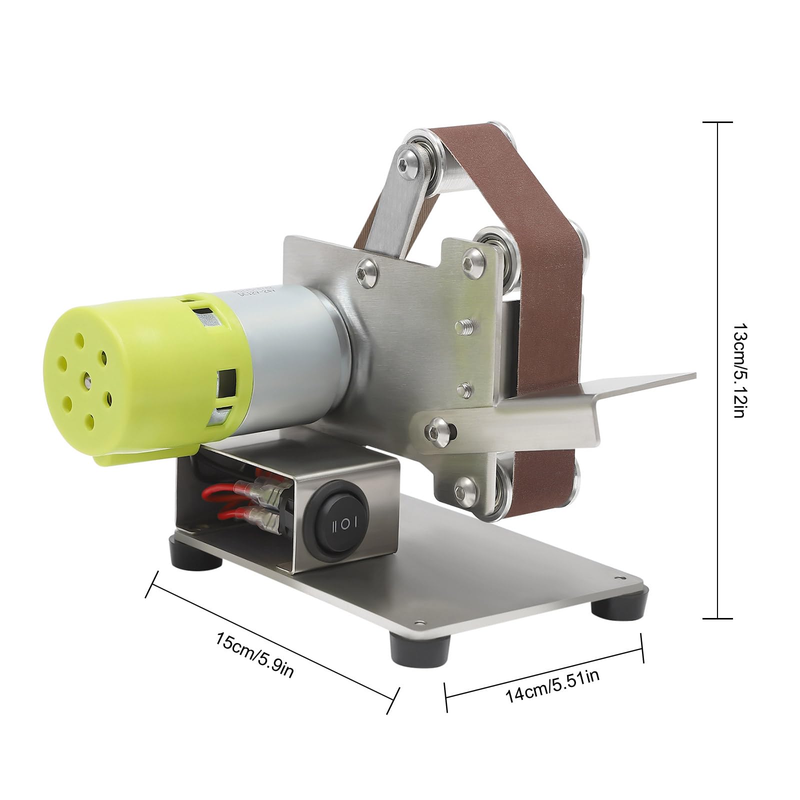 Lijadora de banda, juego de lijadora de 150 W, 7 velocidades, máquina pulidora DIY ajustable, máx. 10.000 rpm, lijadora con 10 bandas de lijado, para pulir y lijar