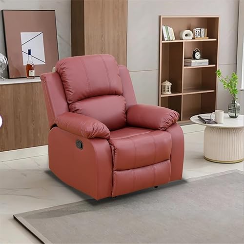 Miniatura 45 de Conjunto de sofá reclinable manual con mesa desplegable, 3 piezas de sofá reclinable de cuero marrón, juegos de muebles para sala de estar, sofá