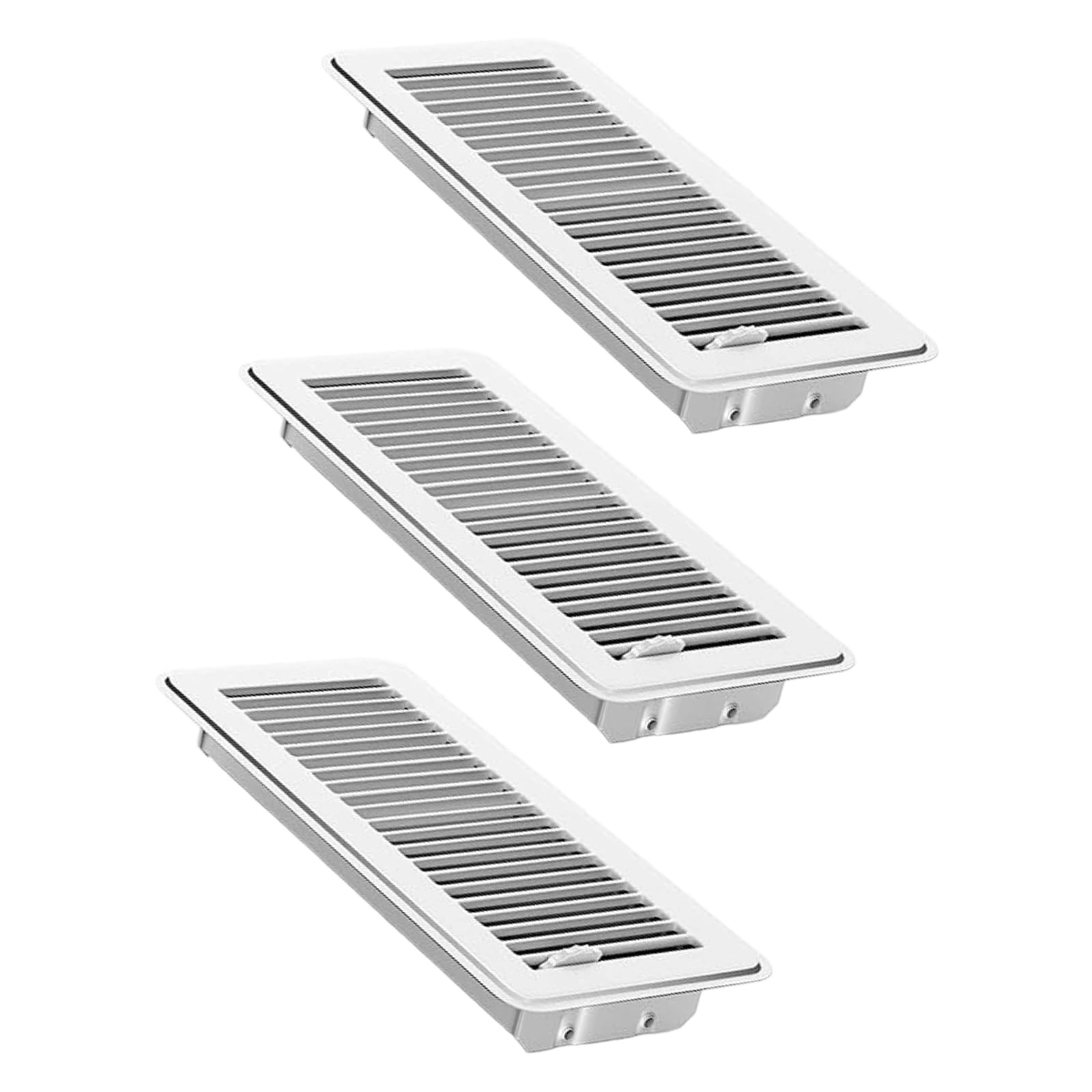Zyouqi White 3Pcs 4X10 Inch Aluminum Alloy Ventilation Covers Oxidation Floor Registers For Telecommute Commercial Hvac Applications Aluminum Alloy Hvac Ventilation Grates