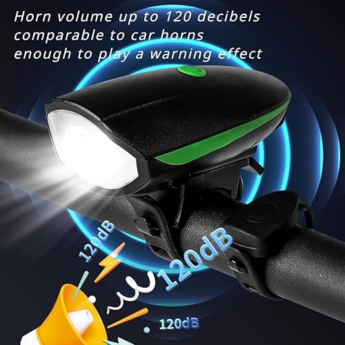 Miniatura 5 de Luces de bicicleta con juego de bocina USB recargable accesorios de bicicleta para niños adultos impermeable IPX5