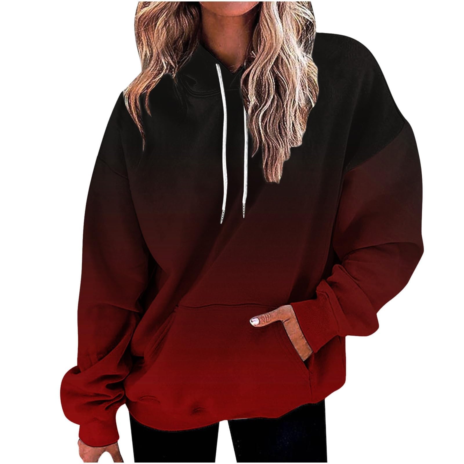 Sweat à capuche femme molleton chaud pull hiver décontracté ample à manches longues