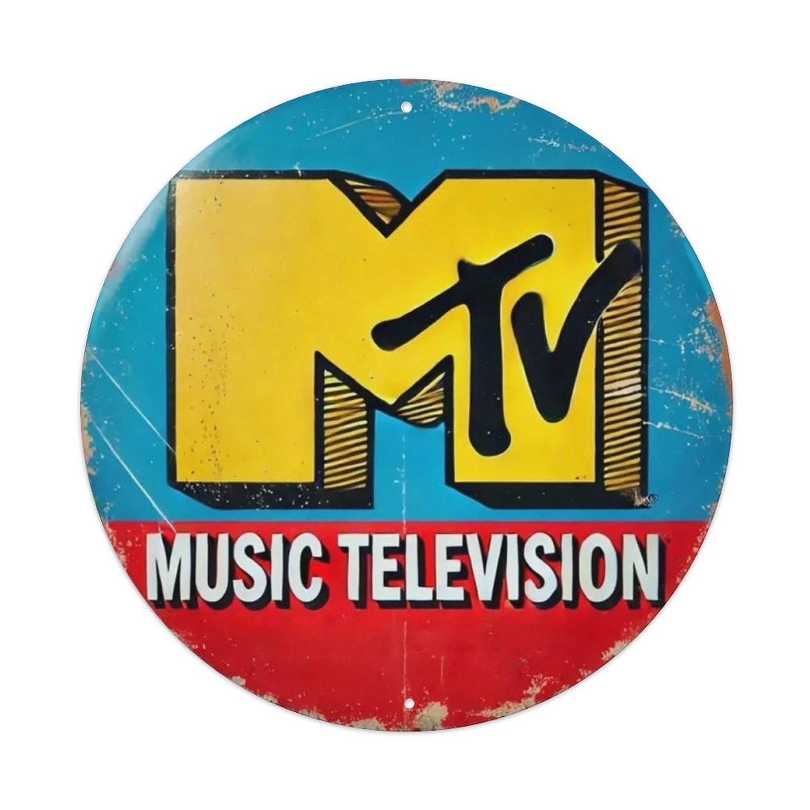 Igtefte Vintage Music Television Tin Sign Style Home Bar Garden Wall Plaque Decor Metal Poster 8X8 Inch